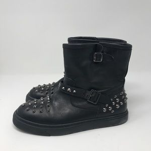 Ioannis ankle moto boots studded buckle 40